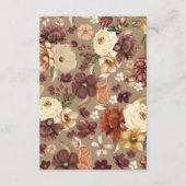 Elegante Herfst Wildflowers Floral Wedding Details Informatiekaartje (Achterkant)