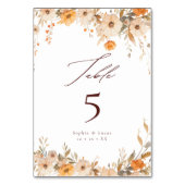 Elegante Herfst Wildflowers Oranje & Bruine bruilo Kaart (Achterkant)