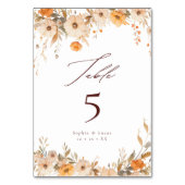 Elegante Herfst Wildflowers Oranje & Bruine bruilo Kaart (Voorkant)