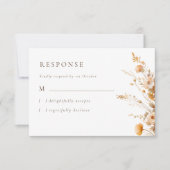 Elegante Herfst Wildflowers Wedding RSVP Kaartje (Voorkant)