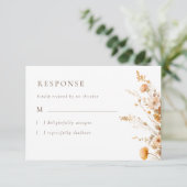 Elegante Herfst Wildflowers Wedding RSVP Kaartje (Staand voorkant)