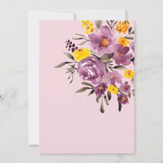 Elegante herfst winter paarse bloemen sparen de da save the date (Achterkant)