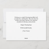Elegante herfst wit gelukkig Thanksgiving Feestdagenkaart (Achterkant)