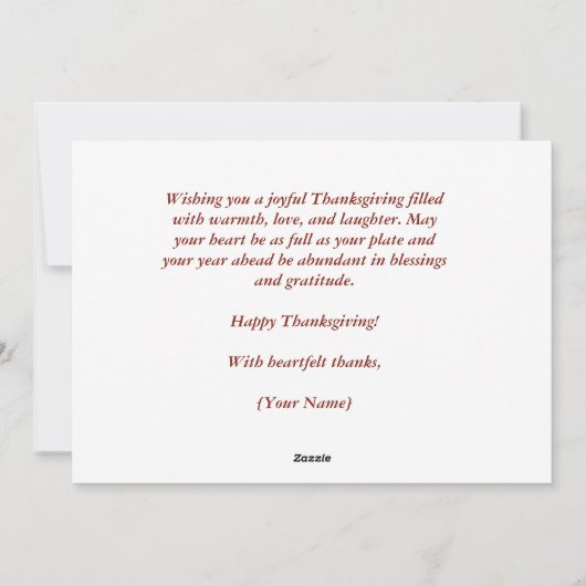 Elegante herfst wit gelukkig Thanksgiving Feestdagenkaart (Achterkant)