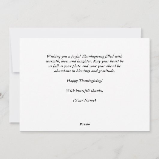 Elegante Herfst Wit Prettig Thanksgivingdag Feestdagenkaart (Achterkant)
