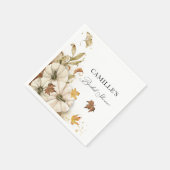 Elegante herfst witte pompoen bruiloft feest papie servet (Hoek)