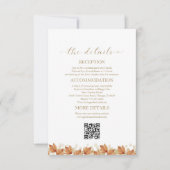 Elegante Herfst Witte Pompoen Trouwdetails Kaart (Voorkant)