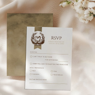 Elegante Herfst Zwaan Lake Wedding RSVP Kaartje