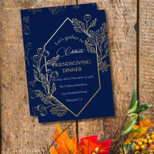 Elegante herfstbesframwerk donkerblauw goud schrif