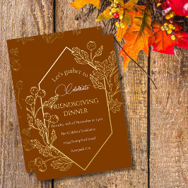 Elegante herfstbespenframe terracotta goud schrift folie feestdagenkaart