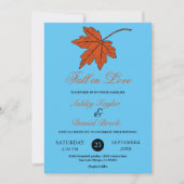 Elegante herfstblaadjes Blauwe Herfst Bloemenbruil Kaart (Voorkant)