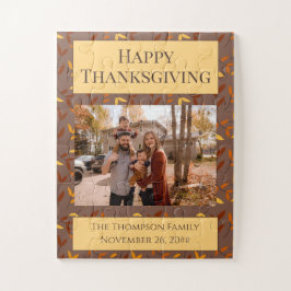 Elegante herfstblad familiefoto legpuzzel