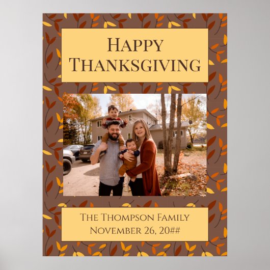 Elegante herfstblad familiefoto poster (Voorkant)