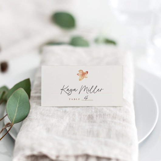 Elegante Herfstblad Plaatskaartje