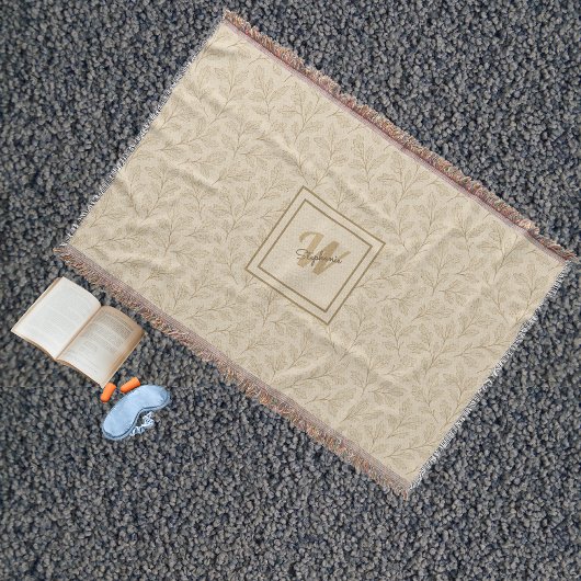 Elegante herfstbladeren | Aangepaste minimalistisc Deken