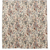 Elegante herfstbladeren & bessen naadloos patroon douchegordijn (Voorkant)