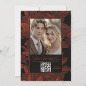 Elegante Herfstbladeren Bruiloft Invite QR Code Kaart (Achterkant)