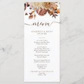 Elegante Herfstbladeren Bruiloft Menu (Voorkant)