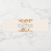 Elegante herfstbladeren Custom Wedding Waterfles Etiket (Enkel label)