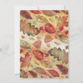 Elegante herfstbladeren en glitter bruiloft kaart (Achterkant)