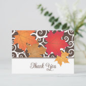 Elegante herfstbladeren en krullen vallen herfst b bedankkaart (Staand voorkant)