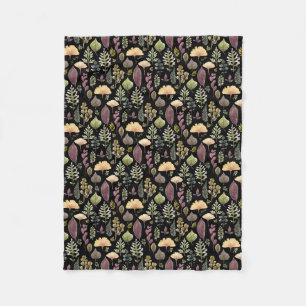 Elegante herfstbladeren en varens botanisch fleece deken