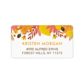 Elegante herfstbladeren etiket (Voorkant)