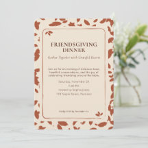 Elegante Herfstbladeren Friendsgiving Dinerfeest