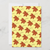 Elegante herfstbladeren geel bloemig bruiloft kaart (Achterkant)
