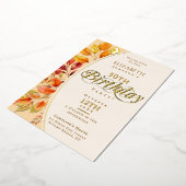 Elegante herfstbladeren Herfst 50ste verjaardag Folie Uitnodiging (Gedraaid)