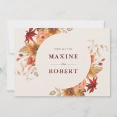 Elegante Herfstbladeren Herfst Bruiloft Bedankkaart (Voorkant)