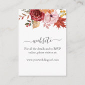 Elegante herfstbladeren herfst bruiloft Details ka Informatiekaartje (Voorkant)