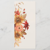 Elegante Herfstbladeren Herfst Bruiloft Menu (Achterkant)