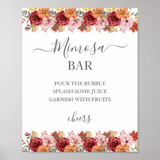 Elegante Herfstbladeren Herfst Bruiloft Poster
