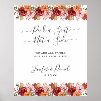 Elegante Herfstbladeren Herfst Bruiloft Poster