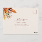 Elegante Herfstbladeren Herfst Bruiloft RSVP Briefkaart (Achterkant)