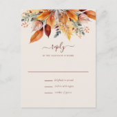 Elegante Herfstbladeren Herfst Bruiloft RSVP Briefkaart (Voorkant)
