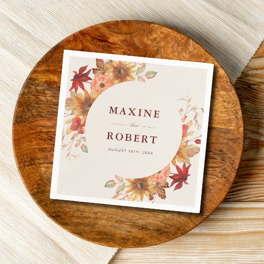 Elegante Herfstbladeren Herfst Bruiloft Servet