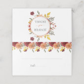 Elegante herfstbladeren herfstbruiloft plaatskaartje (Buitenkant ongevouwen)