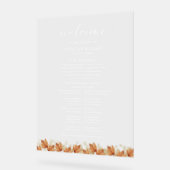 Elegante herfstbladeren herfsthuwelijksprogramma acryl bord (Hoek)