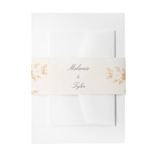Elegante Herfstbladeren Huwelijk Buikband Uitnodigingen Wikkel