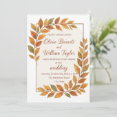 Elegante herfstbladeren & koperen rustieke Herfst Kaart (Staand voorkant)