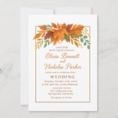 Elegante herfstbladeren & koperen rustieke Herfst Kaart (Voorkant)