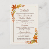 Elegante herfstbladeren & koperen script rustieke  informatiekaartje (Voorkant)