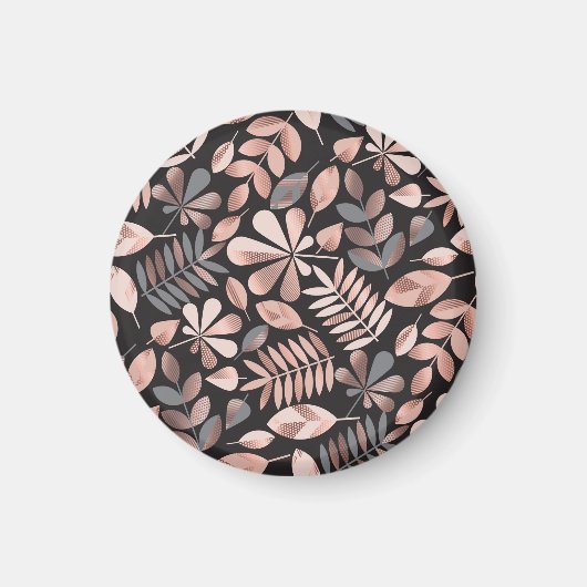Elegante herfstbladeren: pastel geometrisch magneet (Voorkant)