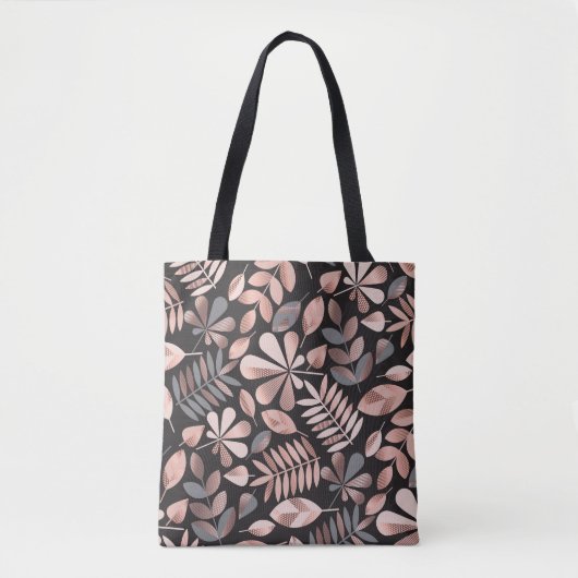 Elegante herfstbladeren: pastel geometrisch tote bag (Voorkant)