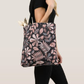 Elegante herfstbladeren: pastel geometrisch tote bag (Dichtbij)