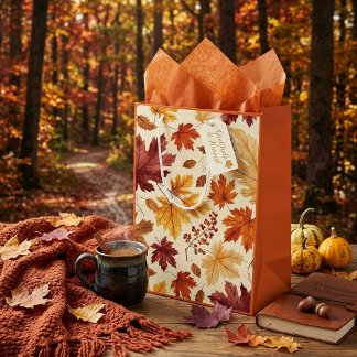 Elegante Herfstbladeren & Pompoen Cadeautas | Herf