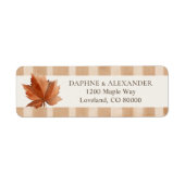 Elegante Herfstbladeren Retouradres Etiket (Voorkant)