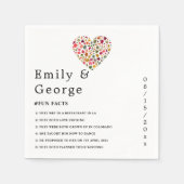 Elegante Herfstbladeren Romantisch Hart Bloem Brui Servet (Voorkant)